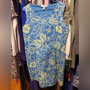 Floral Blue and Yellow Dress
